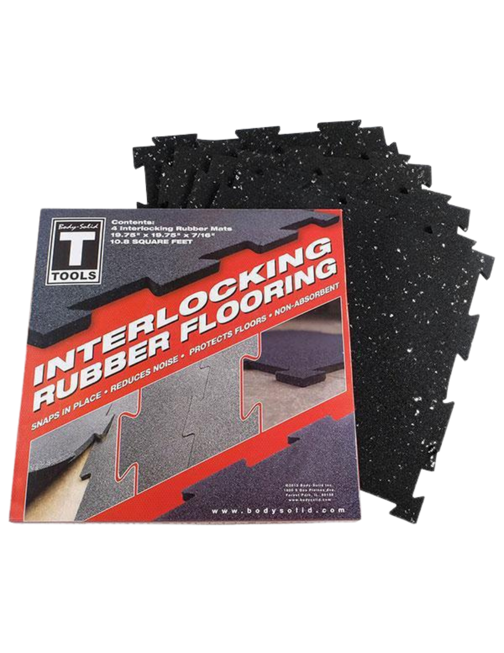 BodySolid 4pc Grey Speck Flooring RFBST4PS