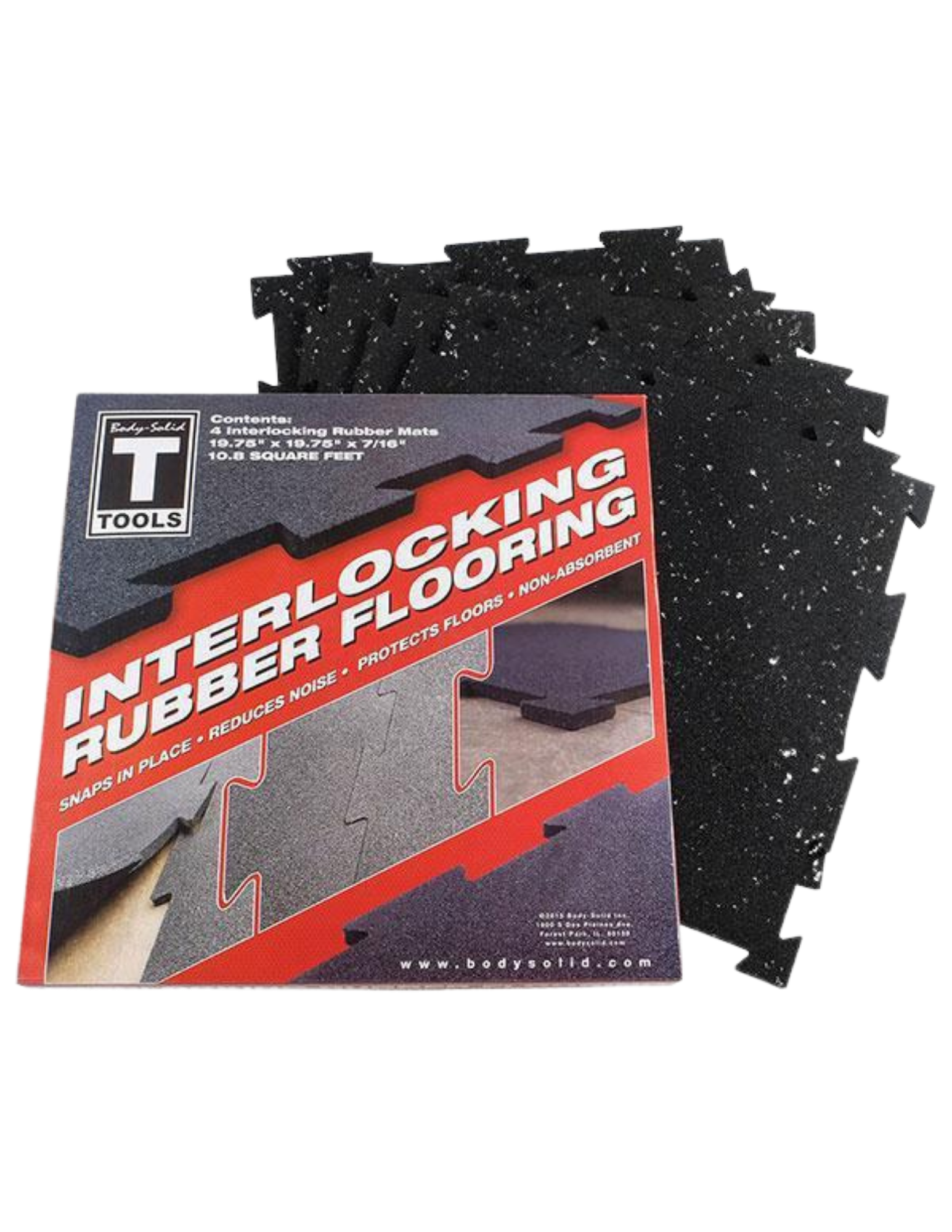 BodySolid 4pc Grey Speck Flooring RFBST4PS