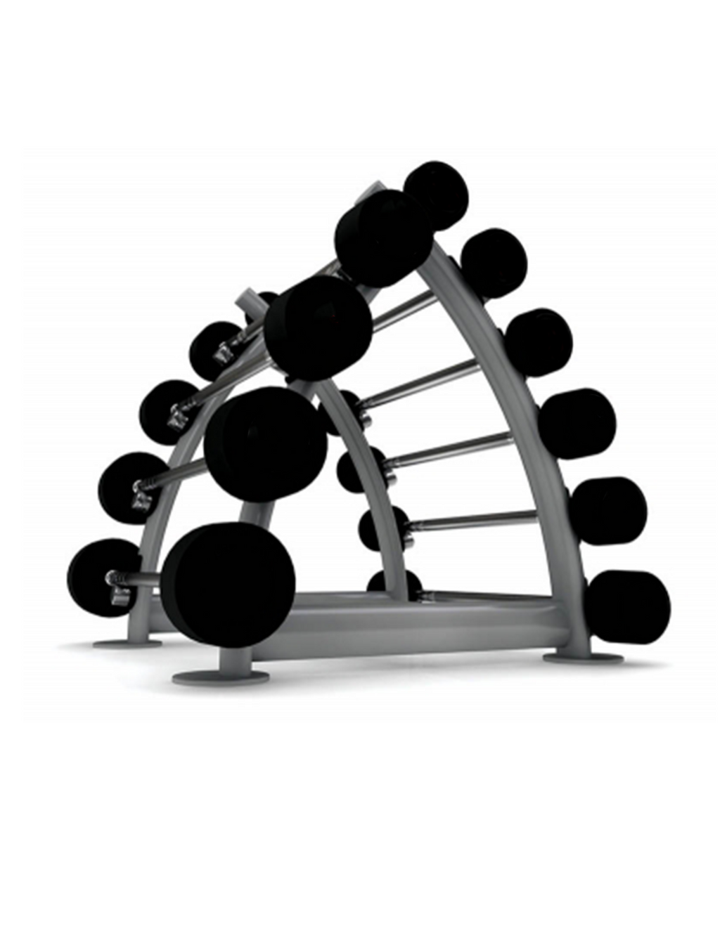 Rubber Hex Barbells and Rack 25lb - 115lb pairs